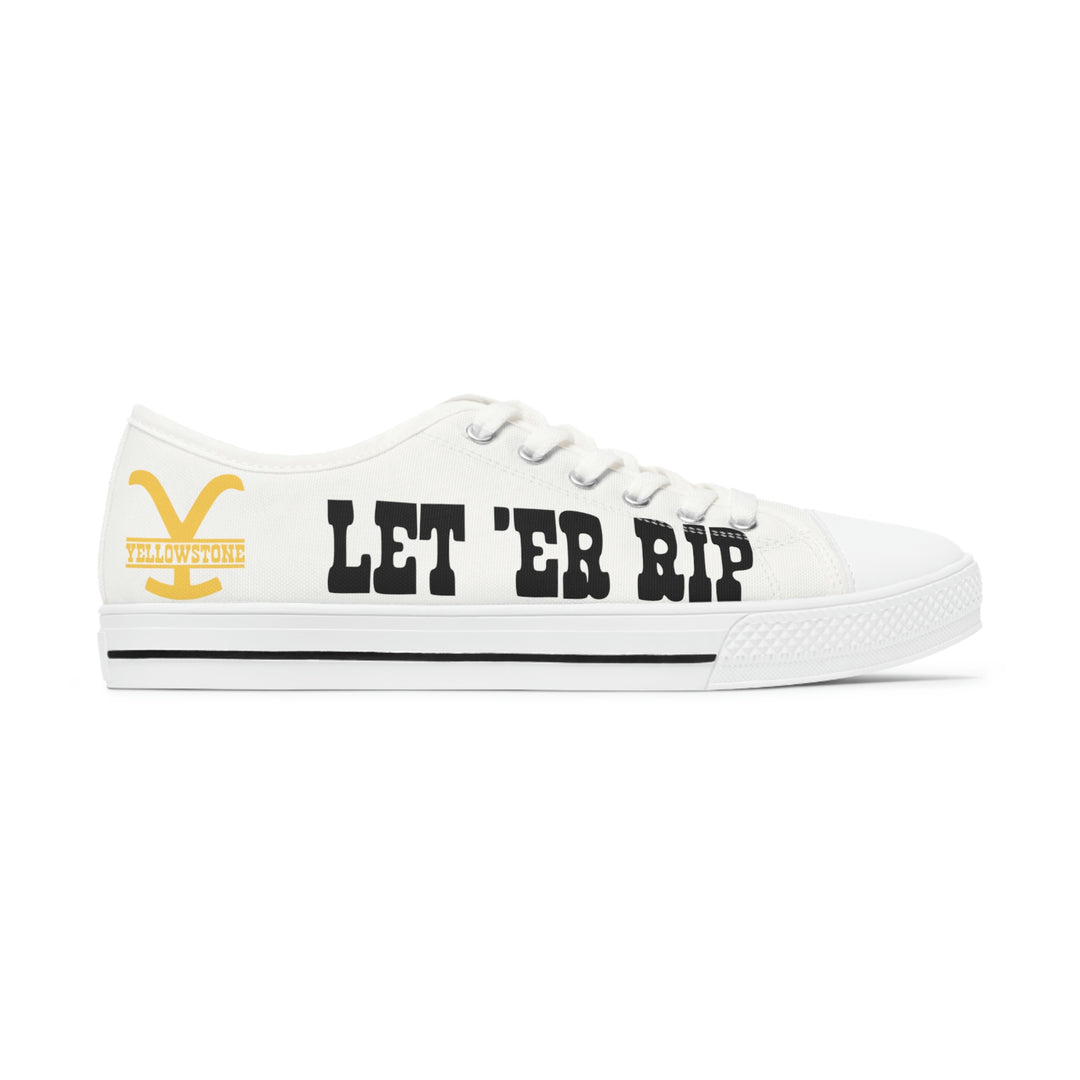 Women's Low Top Sneakers- Yellowstone White