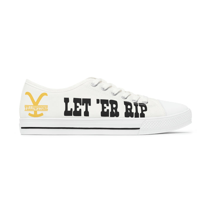 Women's Low Top Sneakers- Yellowstone White