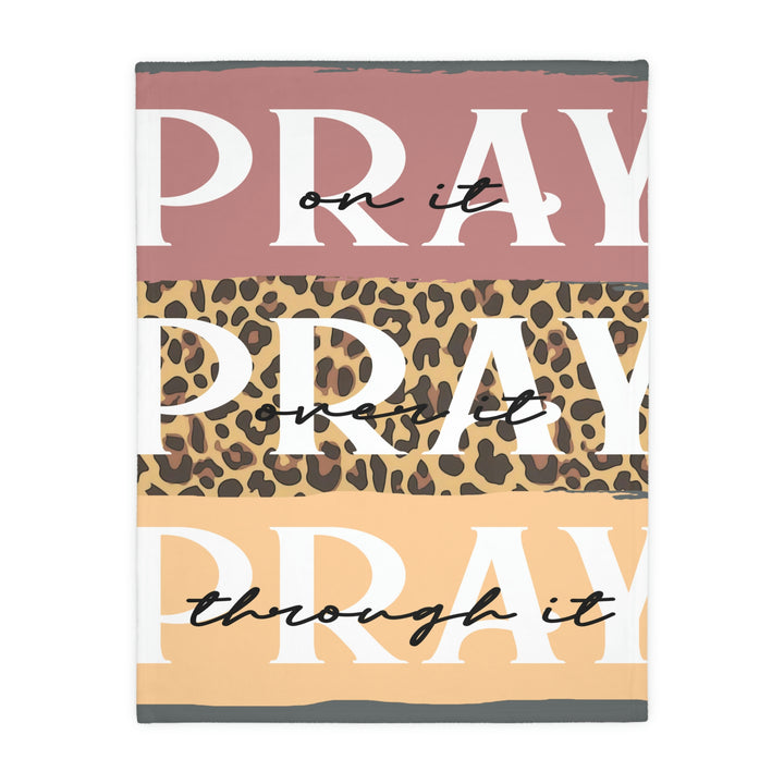 PRAY-Velveteen Minky Blanket (Two-sided print)