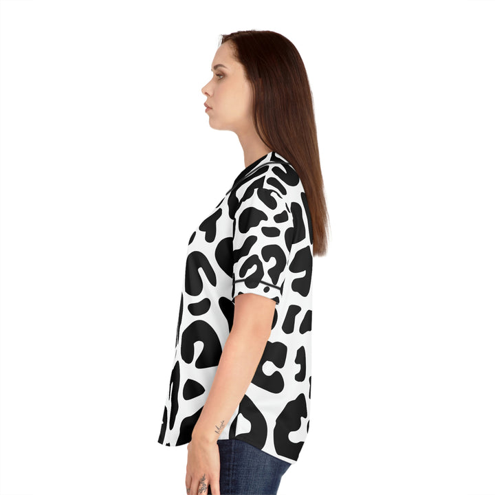 COW PRINT-Women's Baseball Jersey (AOP)
