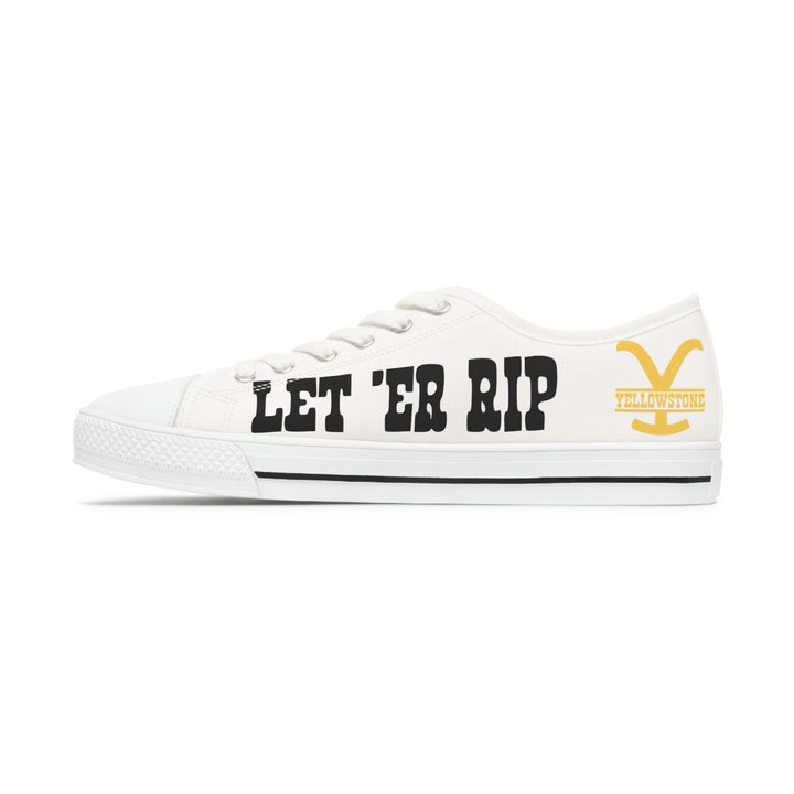 Women's Low Top Sneakers- Yellowstone White