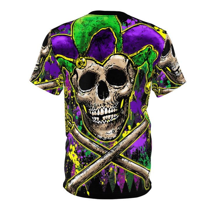SKULL-MARDI-GRAS-Unisex AOP Cut & Sew Tee