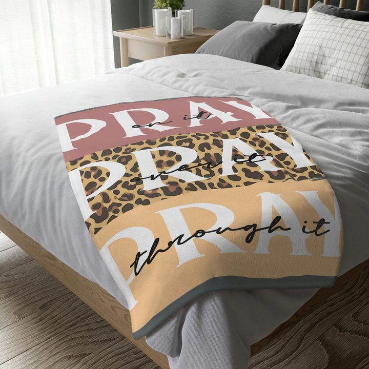 PRAY-Velveteen Minky Blanket (Two-sided print)