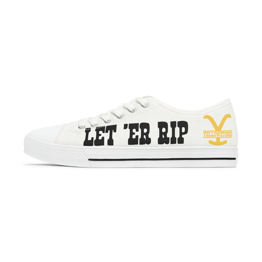 Women's Low Top Sneakers- Yellowstone White
