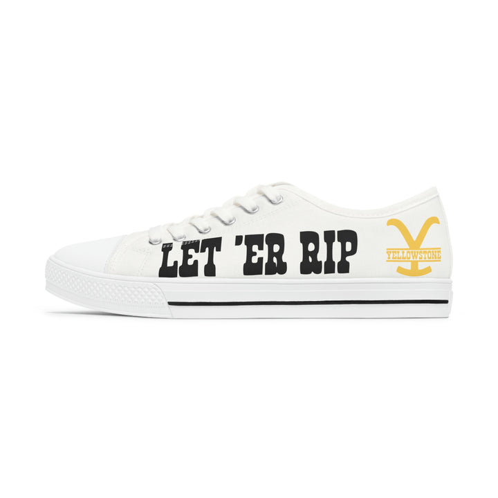 Women's Low Top Sneakers- Yellowstone White