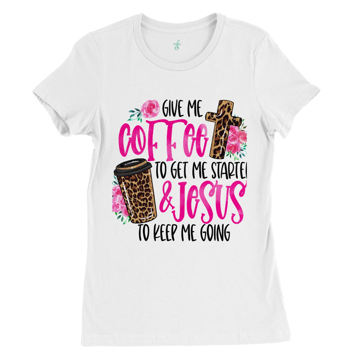 GIVE ME COFFEE-Premium Womens Crewneck T-shirt
