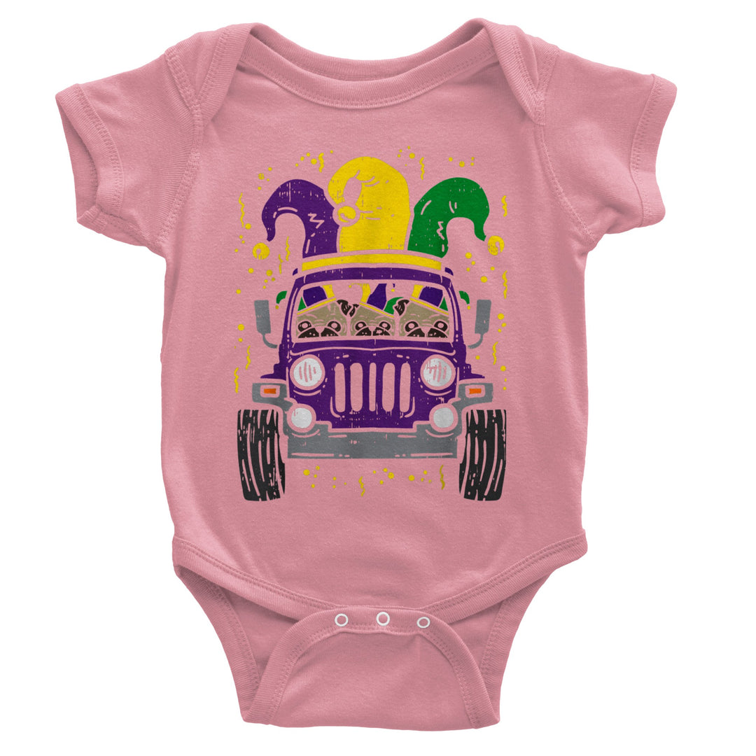 TRUCK-MARDI GRAS-Classic Baby Short Sleeve Bodysuit