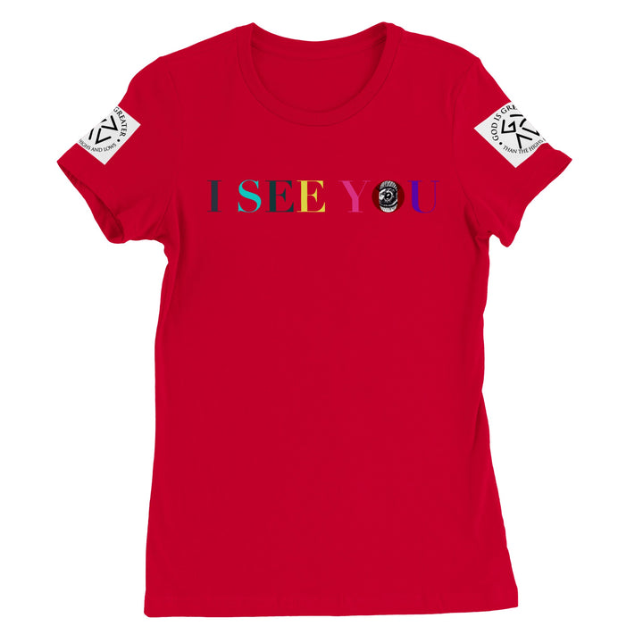 I SEE YOU-Premium Womens Crewneck T-shirt