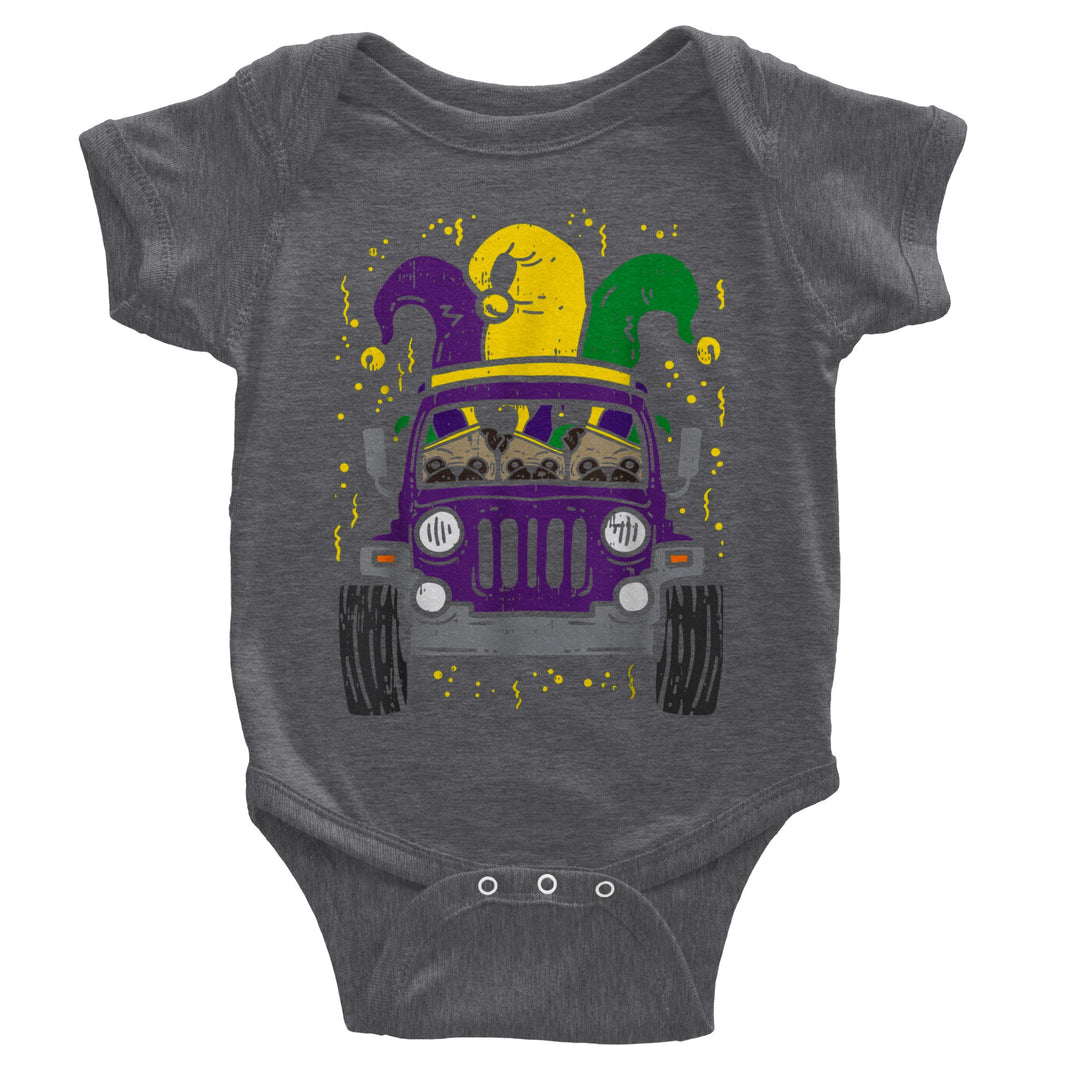 TRUCK-MARDI GRAS-Classic Baby Short Sleeve Bodysuit