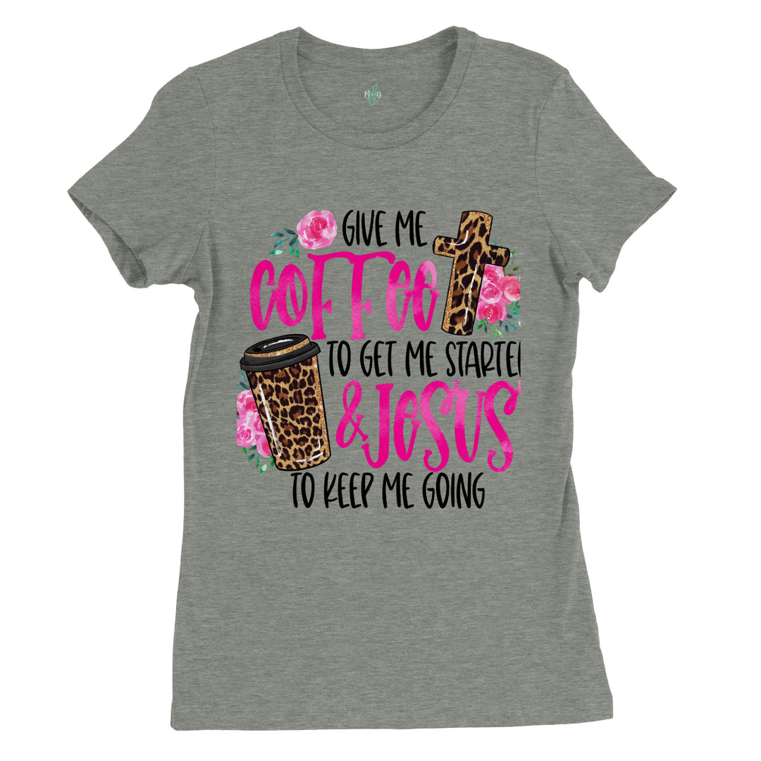 GIVE ME COFFEE-Premium Womens Crewneck T-shirt