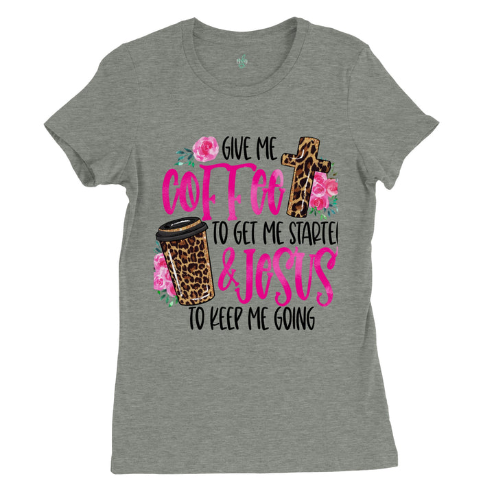 GIVE ME COFFEE-Premium Womens Crewneck T-shirt