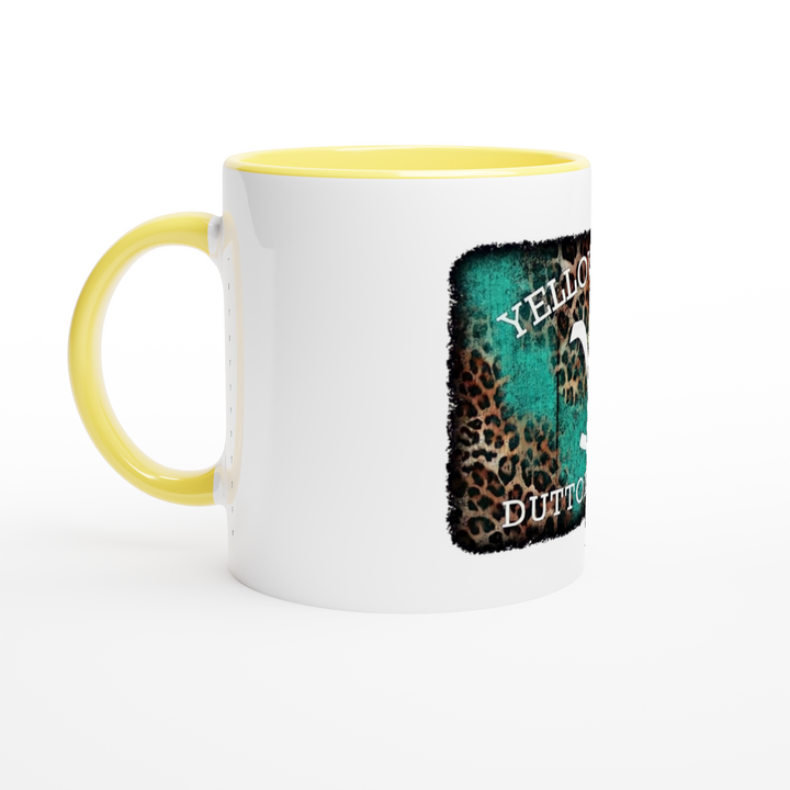 Yellow Stone White 11oz Ceramic Mug with Color Inside