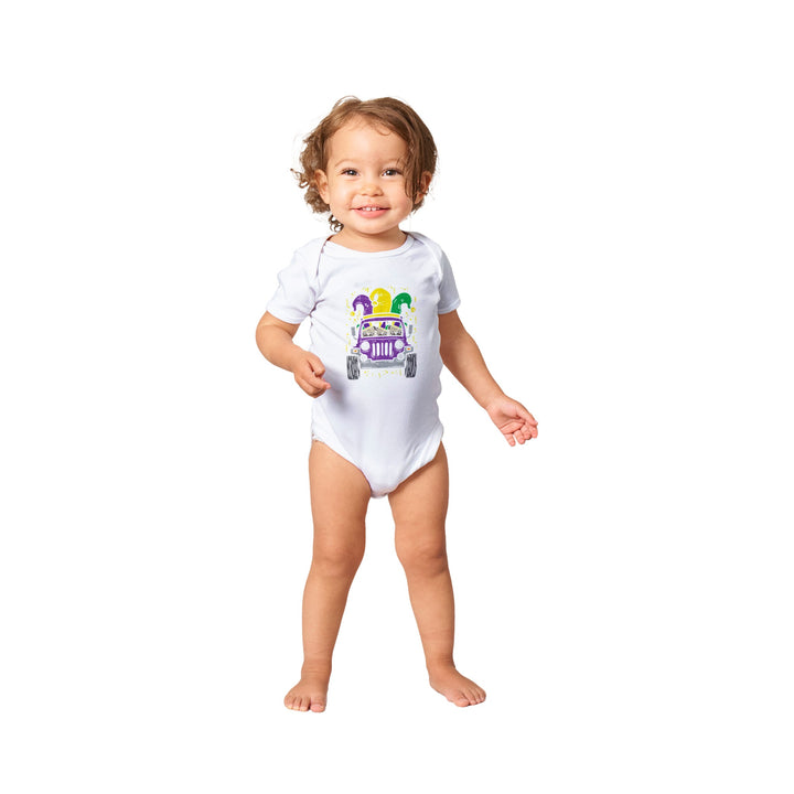 TRUCK-MARDI GRAS-Classic Baby Short Sleeve Bodysuit
