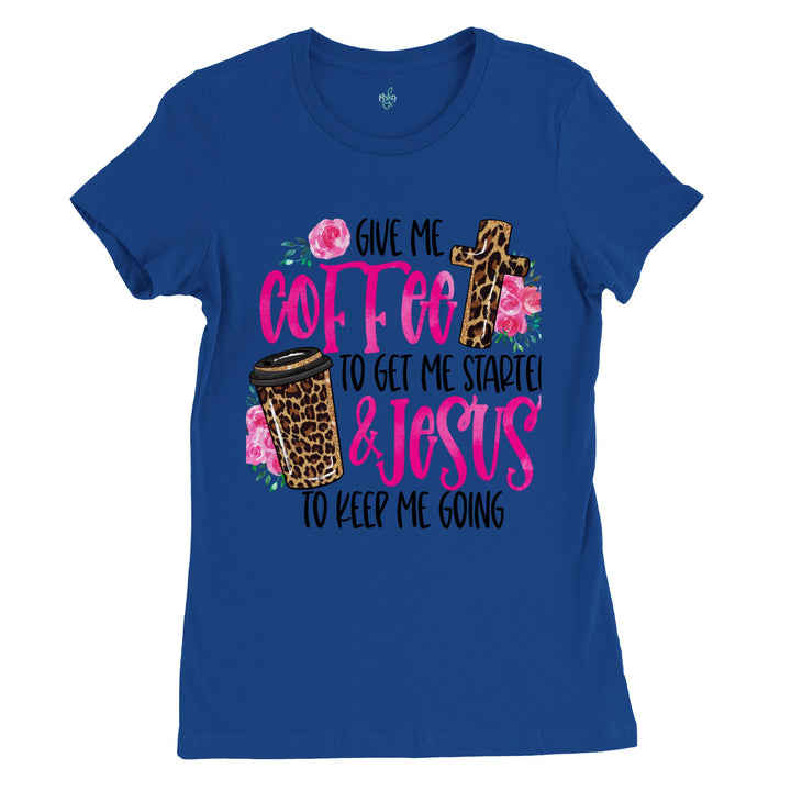 GIVE ME COFFEE-Premium Womens Crewneck T-shirt