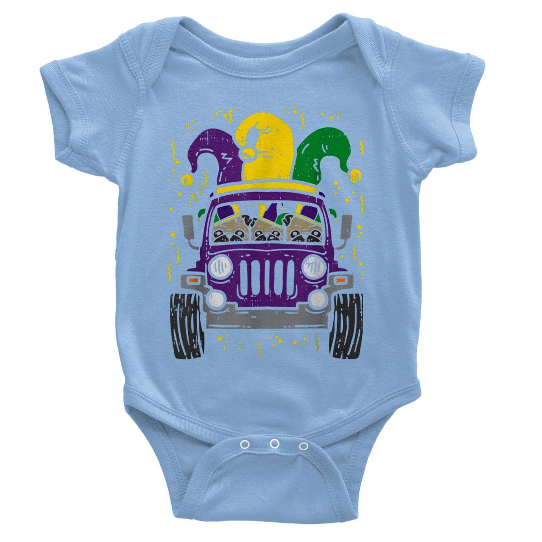 TRUCK-MARDI GRAS-Classic Baby Short Sleeve Bodysuit
