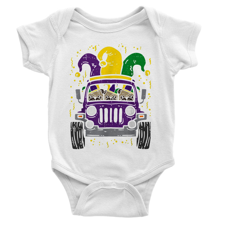 TRUCK-MARDI GRAS-Classic Baby Short Sleeve Bodysuit