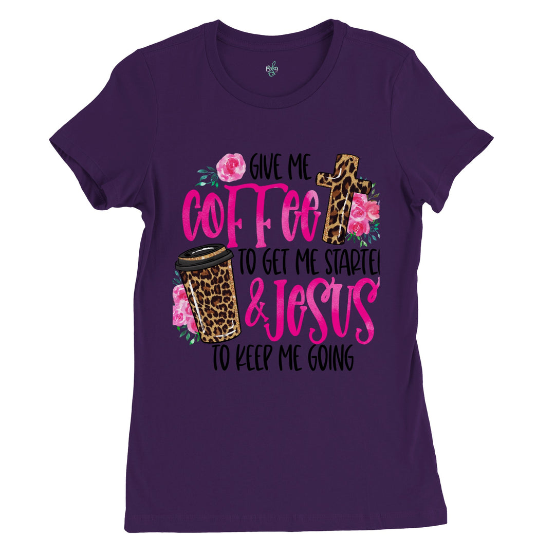 GIVE ME COFFEE-Premium Womens Crewneck T-shirt