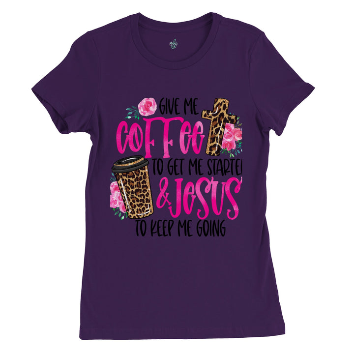 GIVE ME COFFEE-Premium Womens Crewneck T-shirt